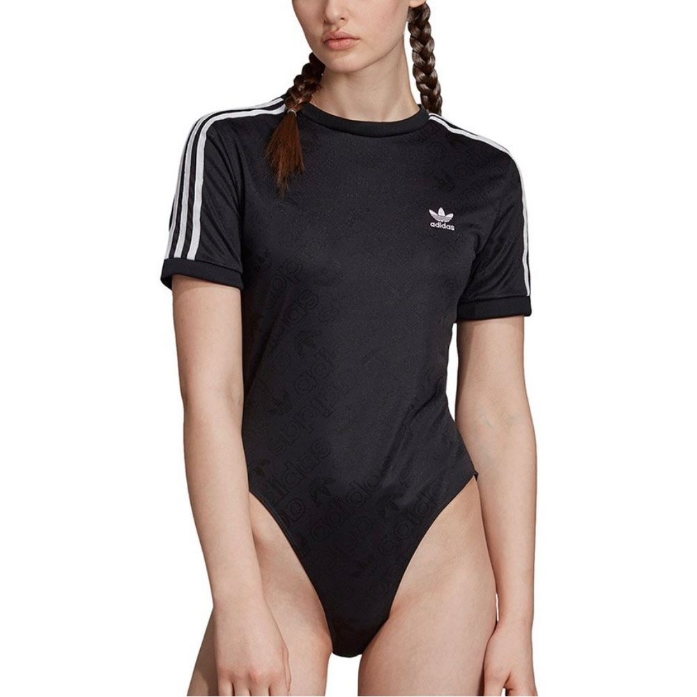 Adidas Black Short Sleeve Bodysuit